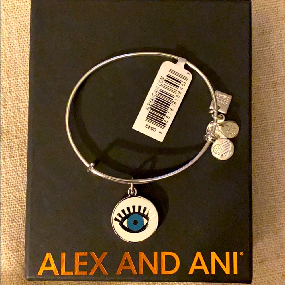 Alex and Ani Silver Evil eye bracelet